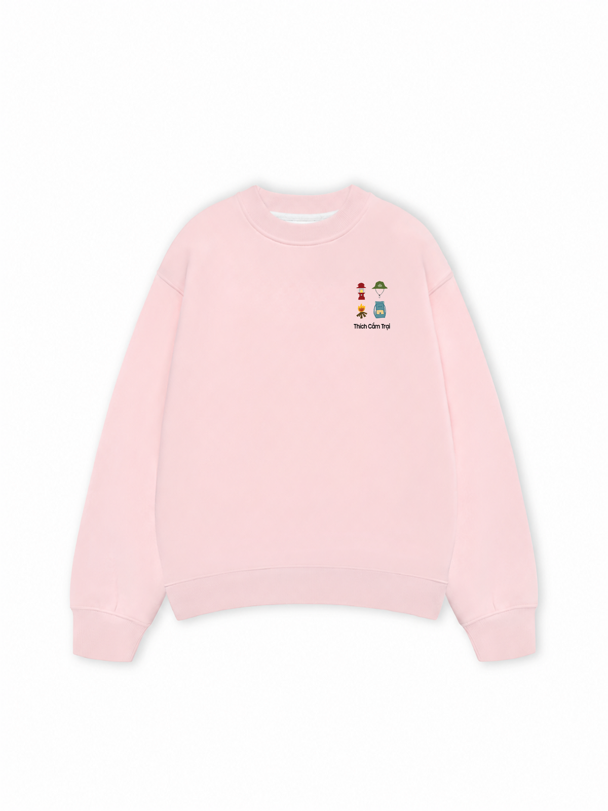 Áo Sweater Nỉ Hai Da Thích Cắm Trại