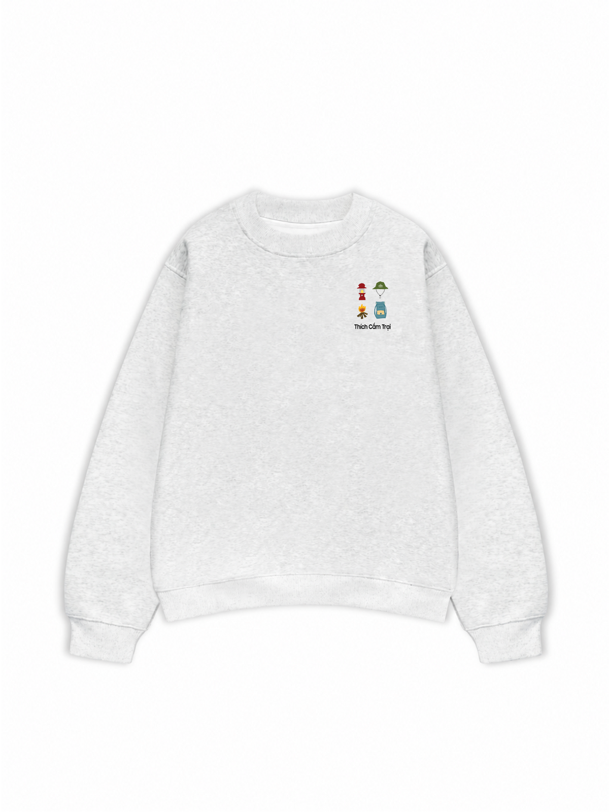 Áo Sweater Nỉ Hai Da Thích Cắm Trại