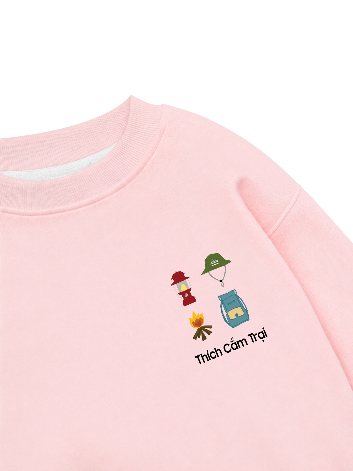 Áo Sweater Nỉ Hai Da Thích Cắm Trại