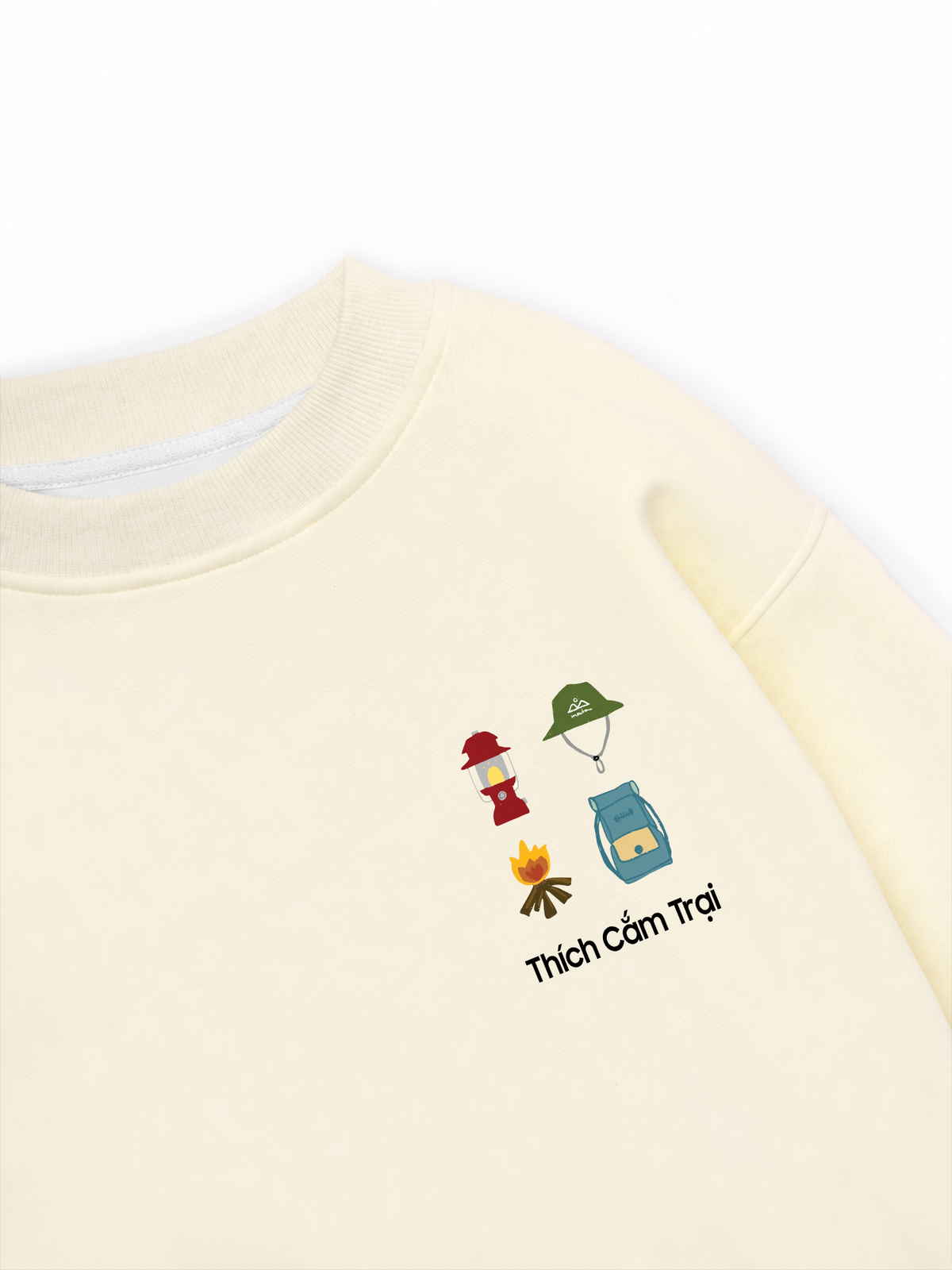 Áo Sweater Nỉ Hai Da Thích Cắm Trại