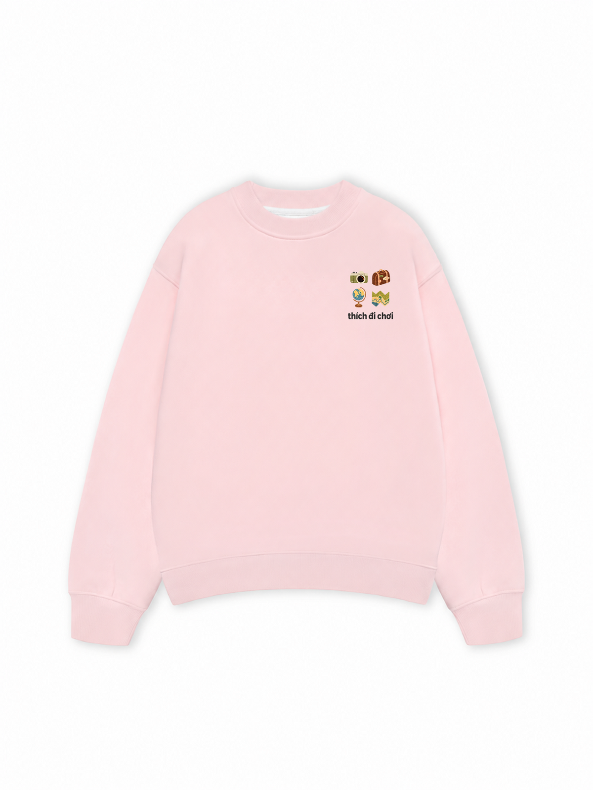 Áo Sweater Nỉ Hai Da Thích Đi Chơi
