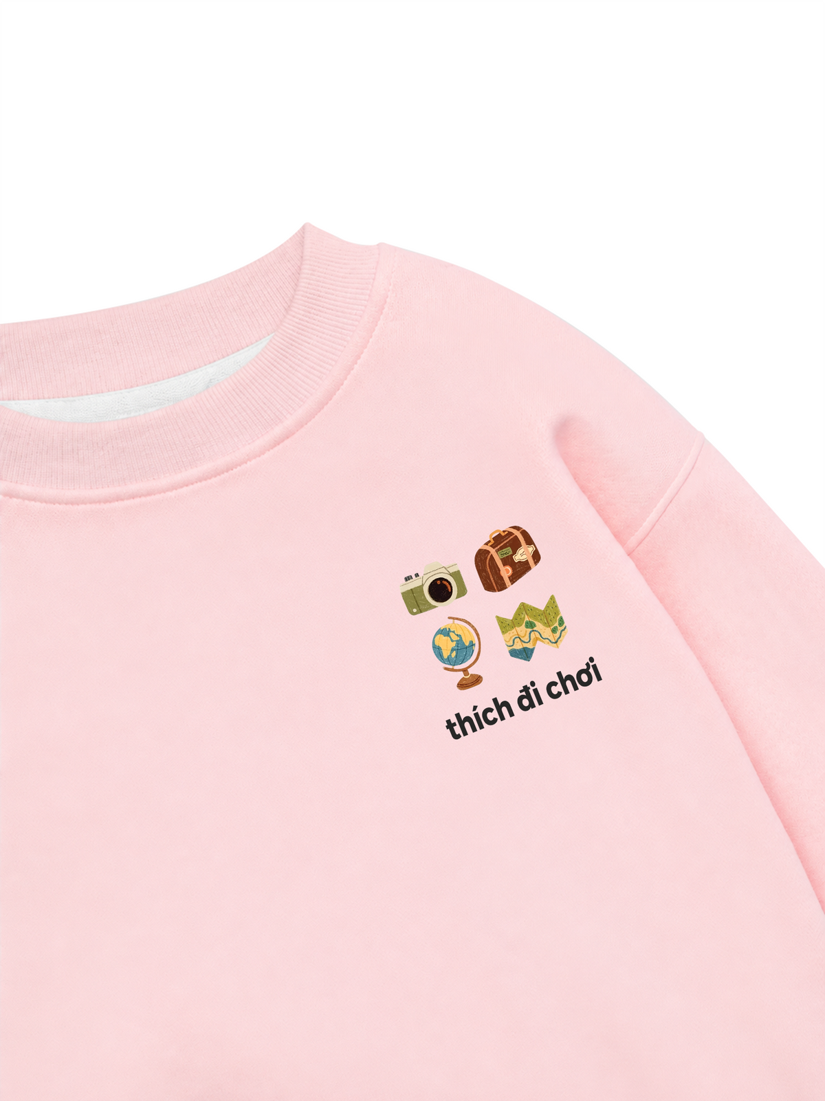 Áo Sweater Nỉ Hai Da Thích Đi Chơi