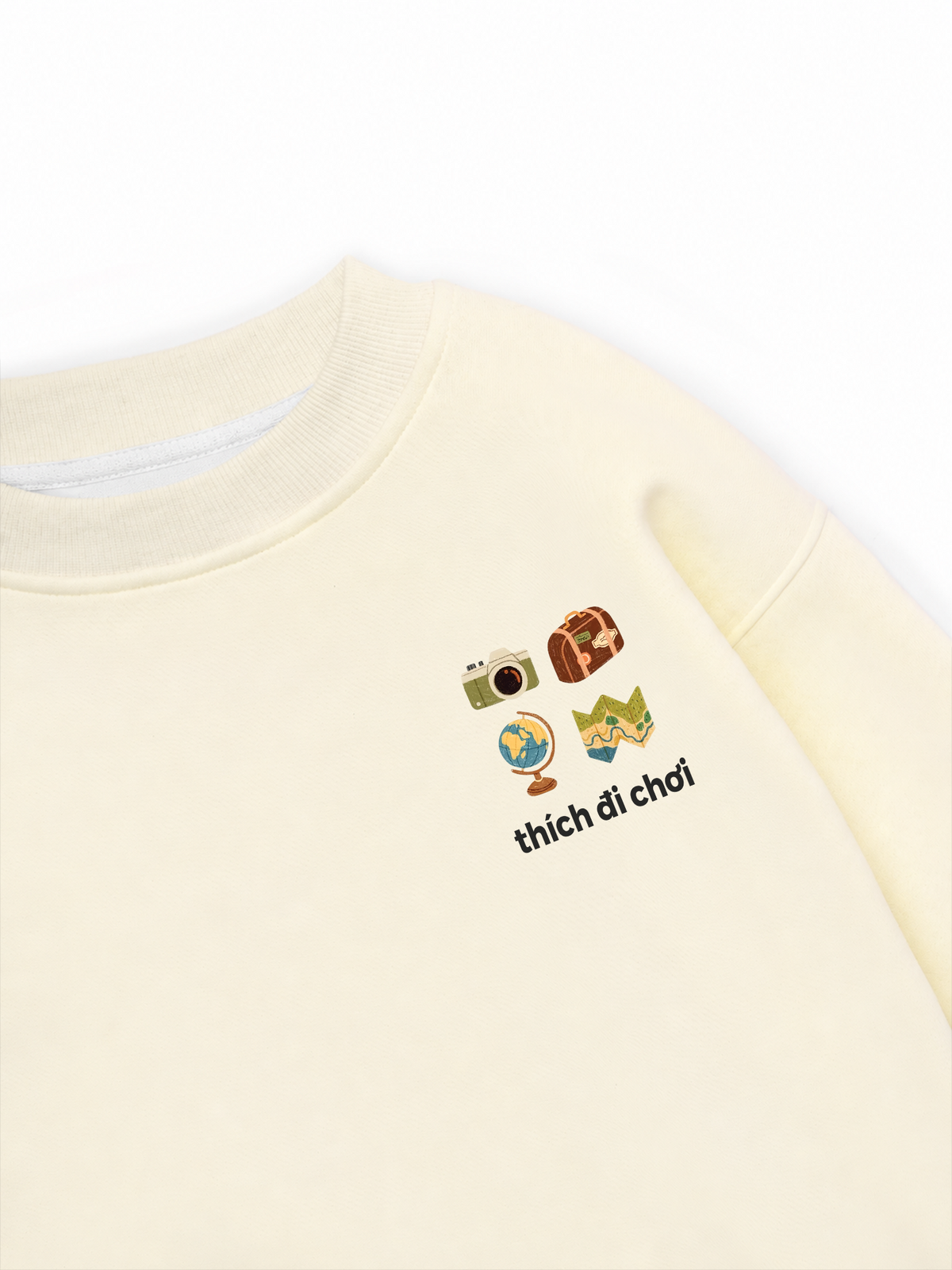 Áo Sweater Nỉ Hai Da Thích Đi Chơi