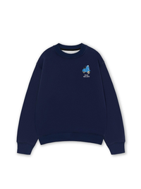 Áo Sweater Nỉ Hai Da Thích Dạo Phố Blue