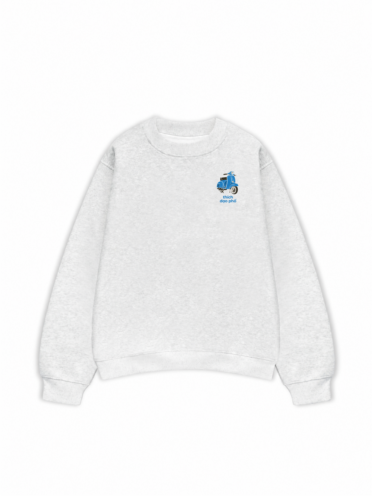 Áo Sweater Nỉ Hai Da Thích Dạo Phố Blue