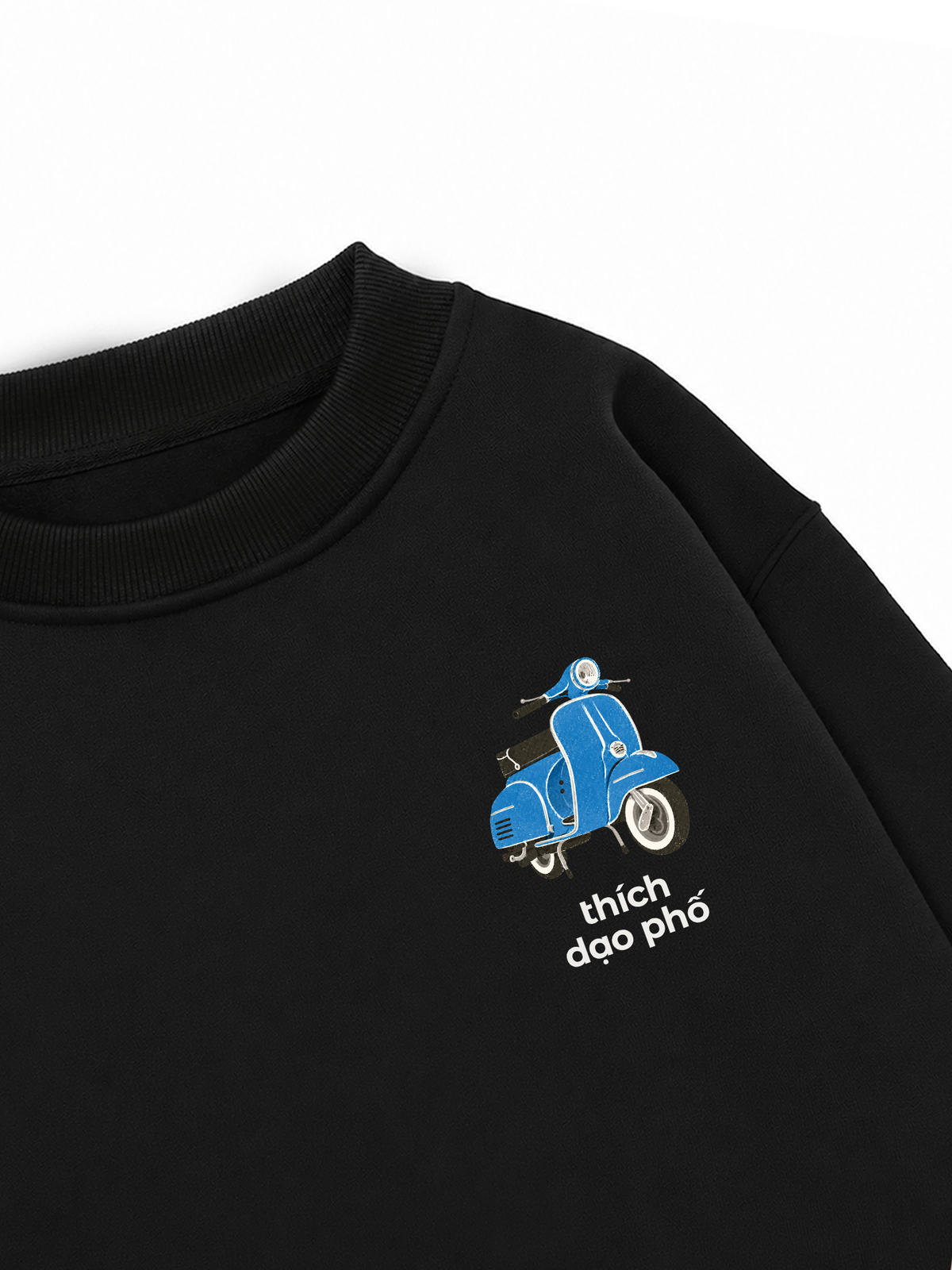 Áo Sweater Nỉ Hai Da Thích Dạo Phố Blue