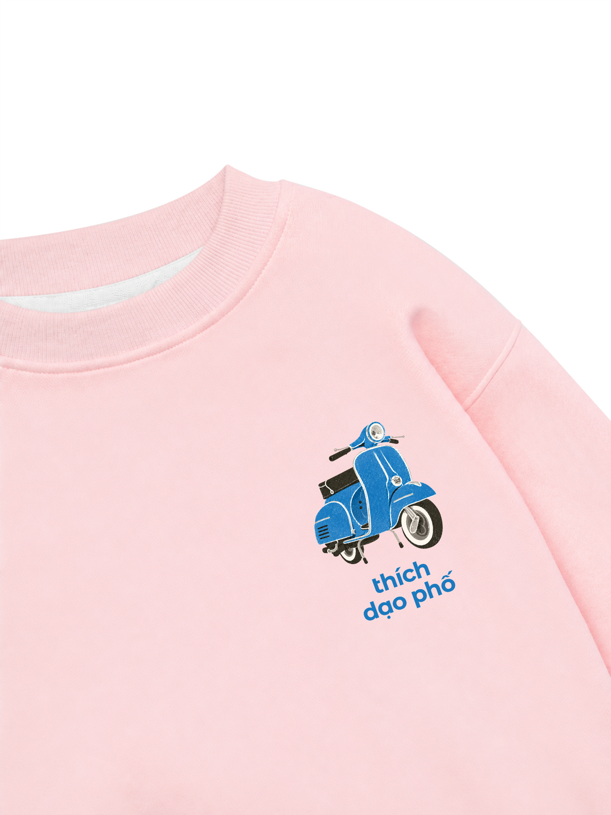 Áo Sweater Nỉ Hai Da Thích Dạo Phố Blue