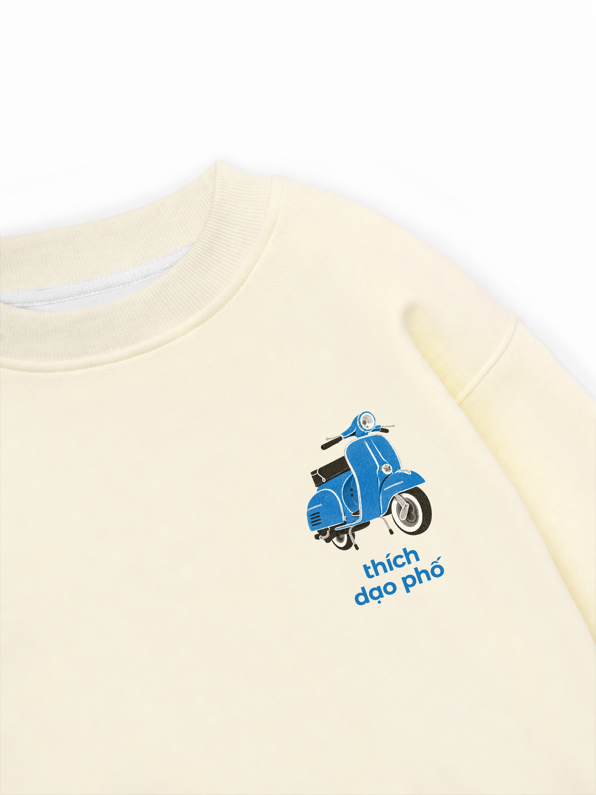 Áo Sweater Nỉ Hai Da Thích Dạo Phố Blue