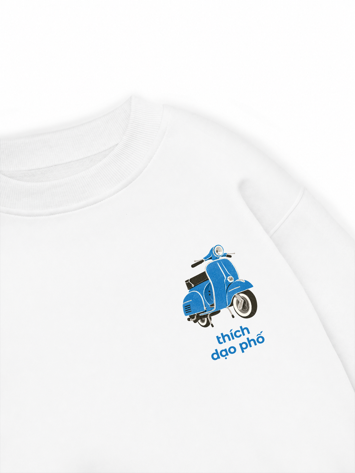 Áo Sweater Nỉ Hai Da Thích Dạo Phố Blue