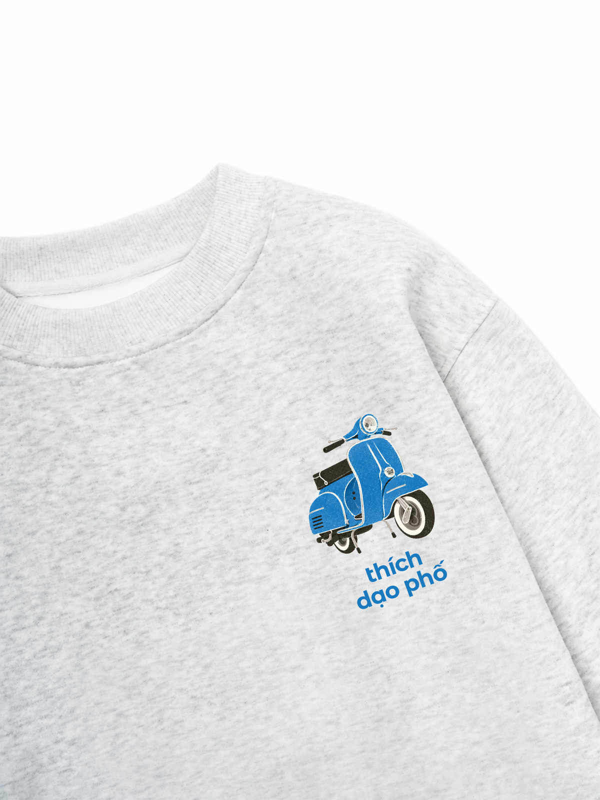 Áo Sweater Nỉ Hai Da Thích Dạo Phố Blue