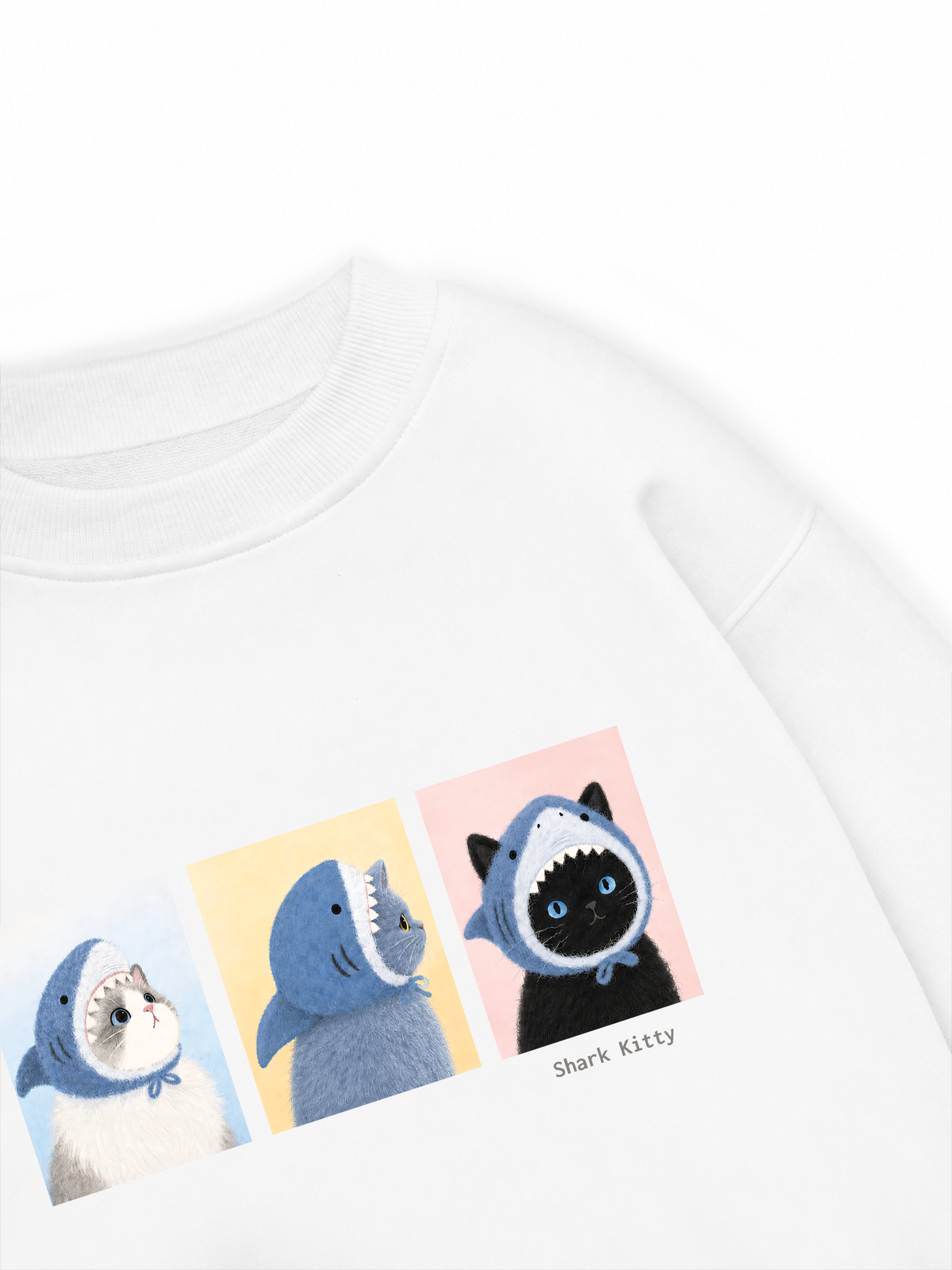Áo Sweater Nỉ Hai Da Shark Kitty