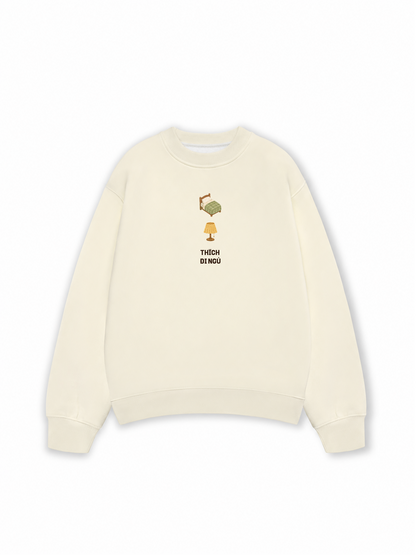 Áo Sweater Nỉ Hai Da Thích Đi Ngủ