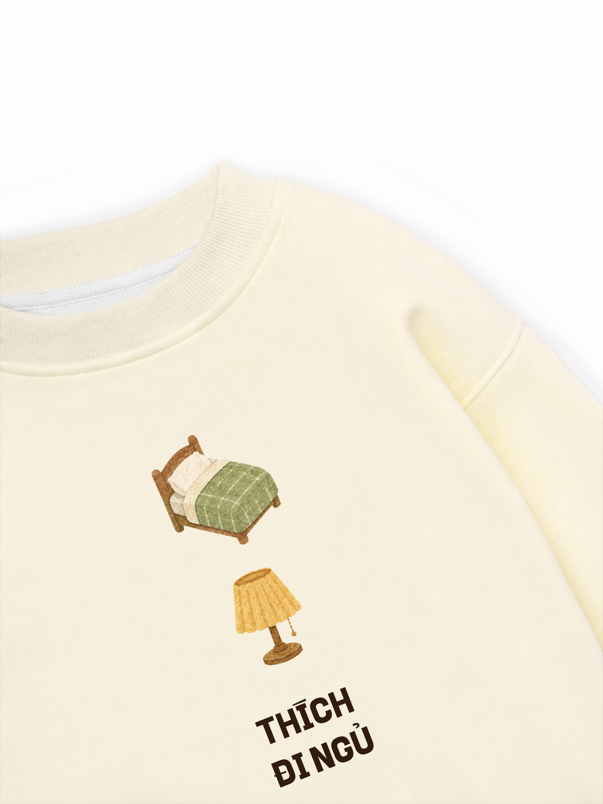 Áo Sweater Nỉ Hai Da Thích Đi Ngủ