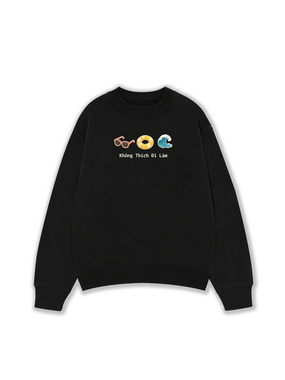 Áo Sweater Nỉ Hai Da Không Thích Đi Làm