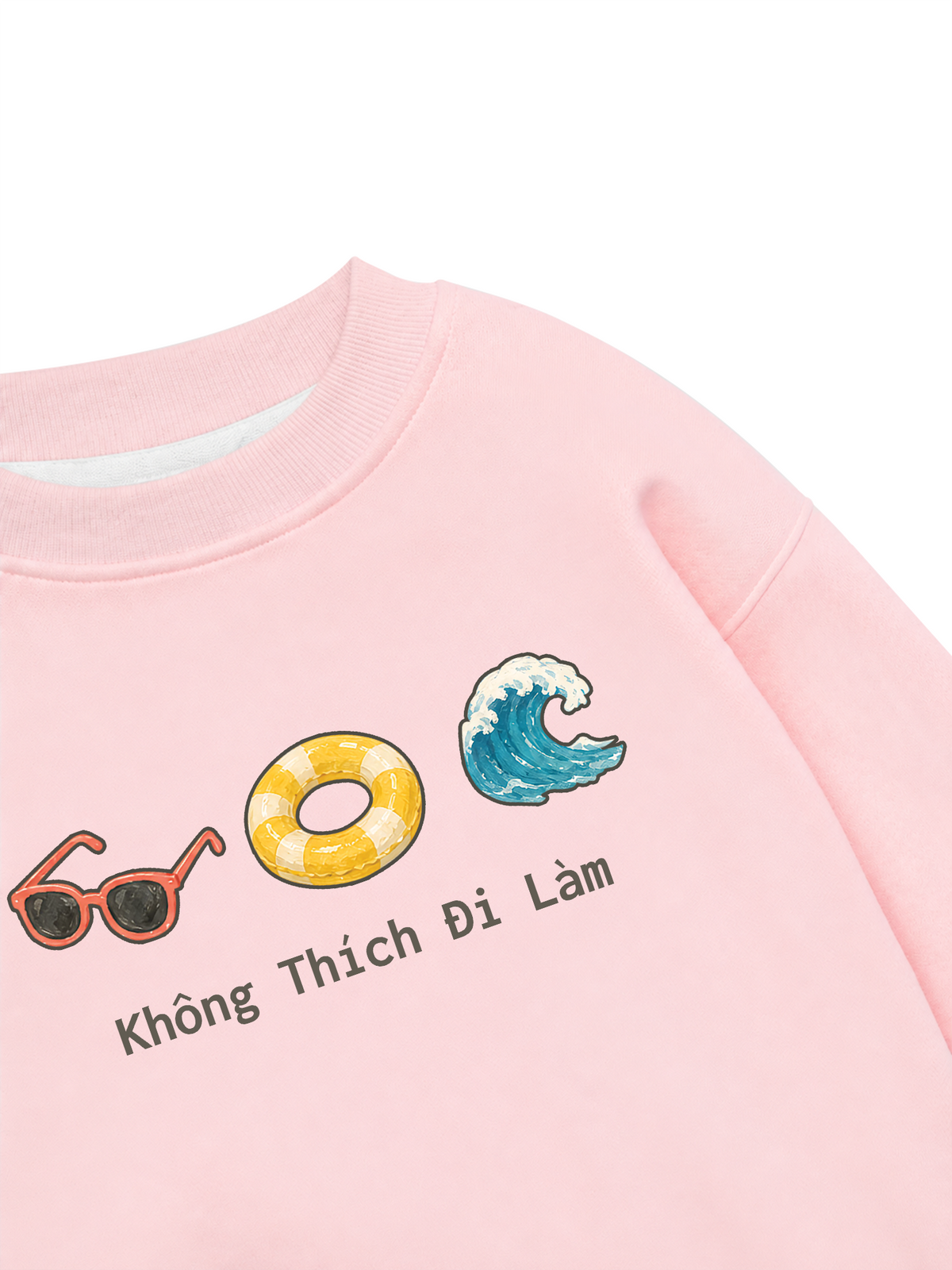 Áo Sweater Nỉ Hai Da Không Thích Đi Làm