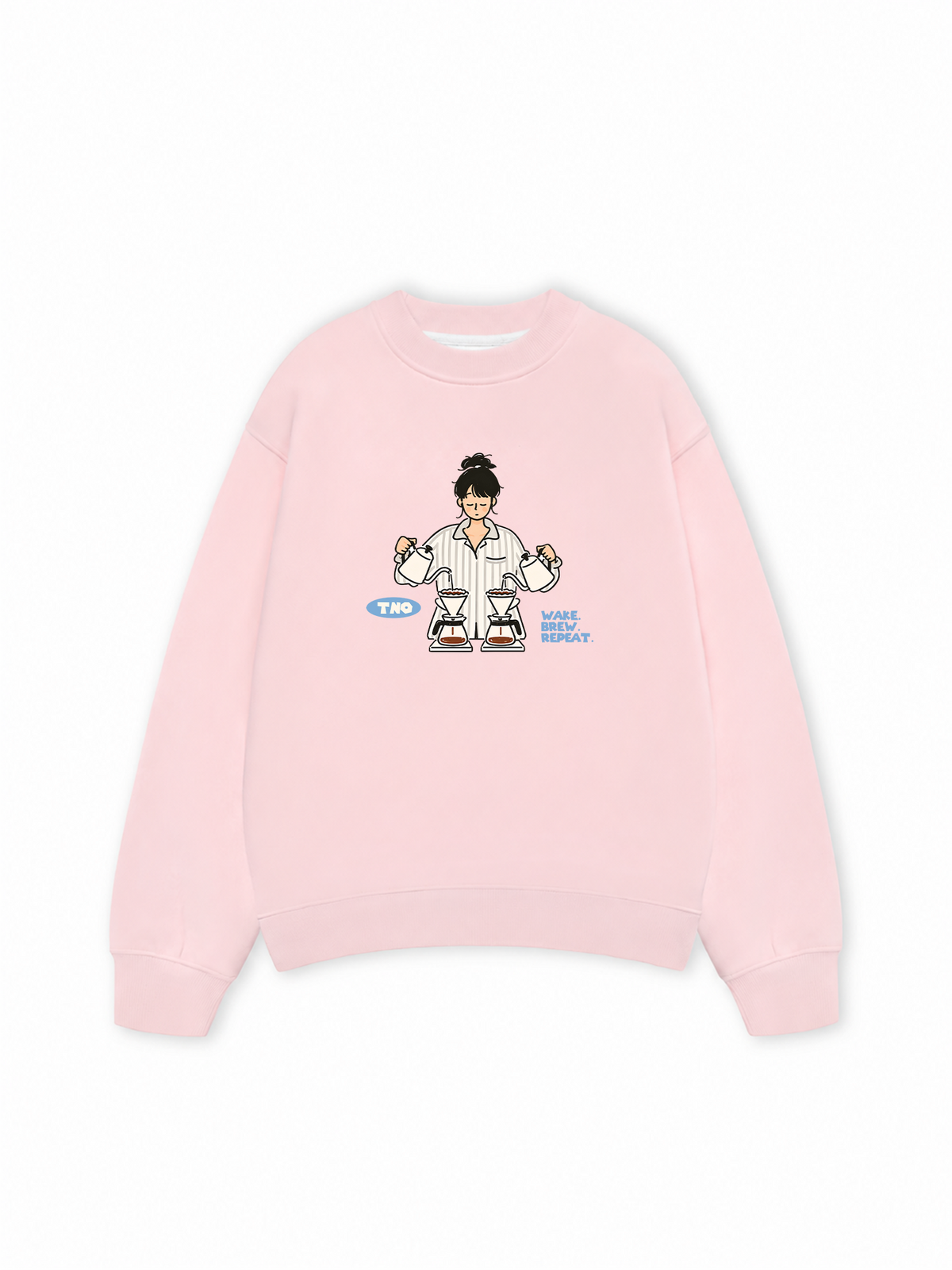Áo Sweater Nỉ Hai Da Wake Brew Repeat