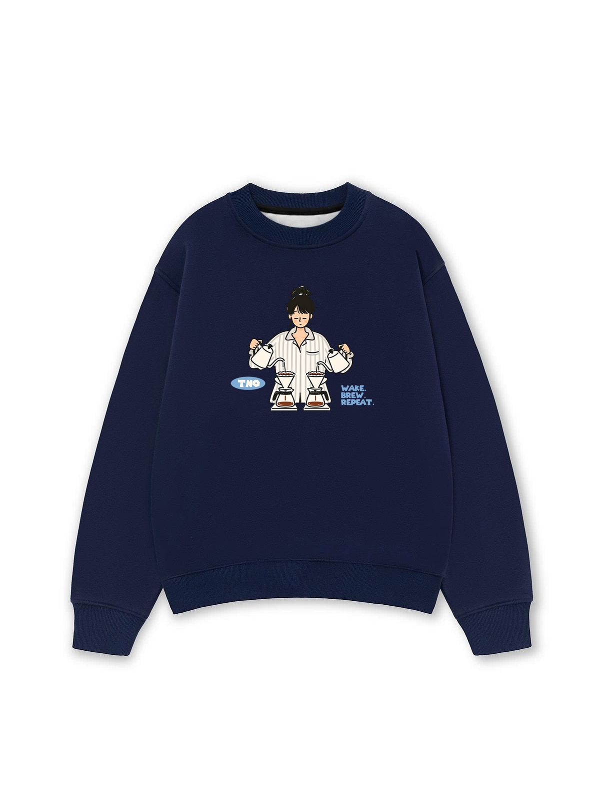 Áo Sweater Nỉ Hai Da Wake Brew Repeat