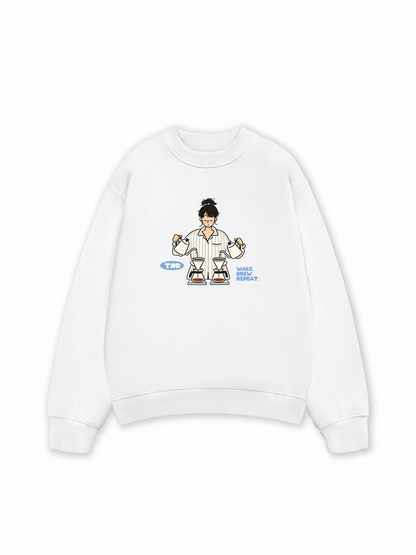 Áo Sweater Nỉ Hai Da Wake Brew Repeat