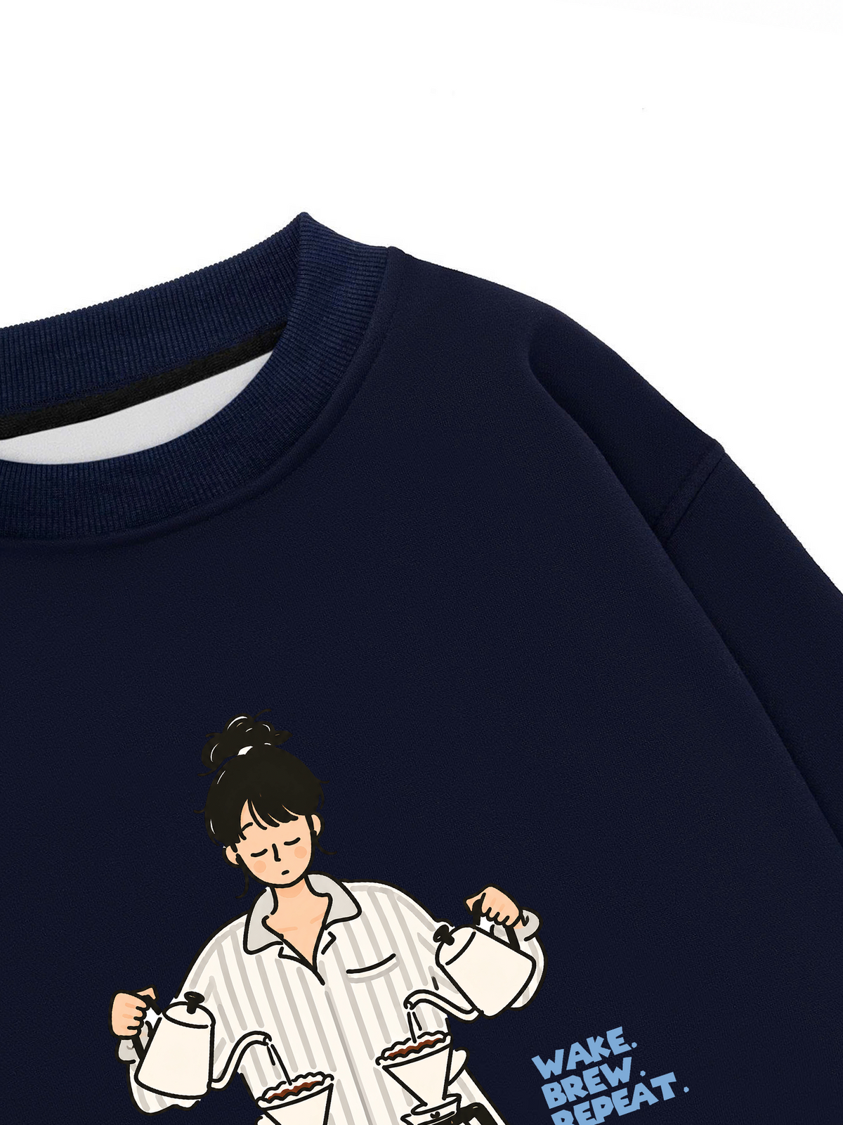 Áo Sweater Nỉ Hai Da Wake Brew Repeat