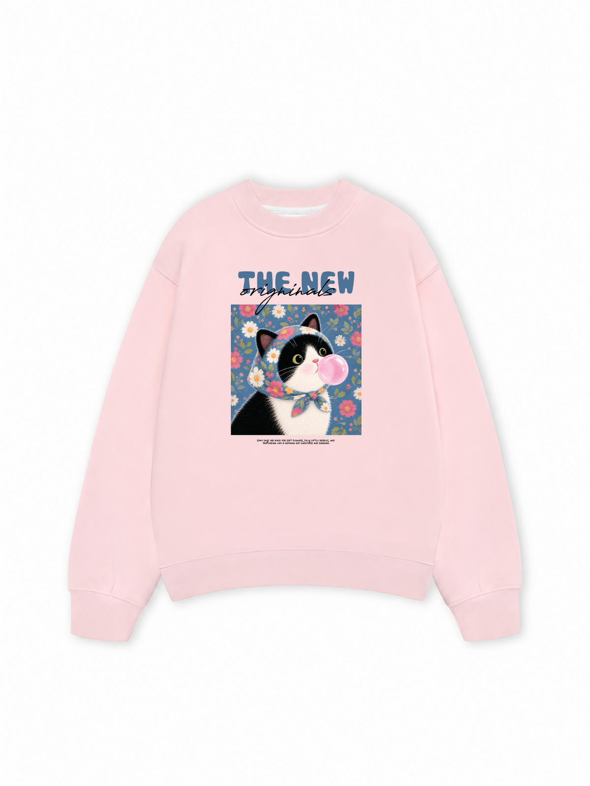 Áo Sweater Nỉ Hai Da Pink Bubble Meow