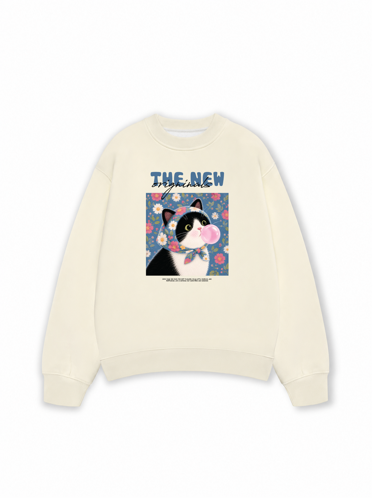 Áo Sweater Nỉ Hai Da Pink Bubble Meow