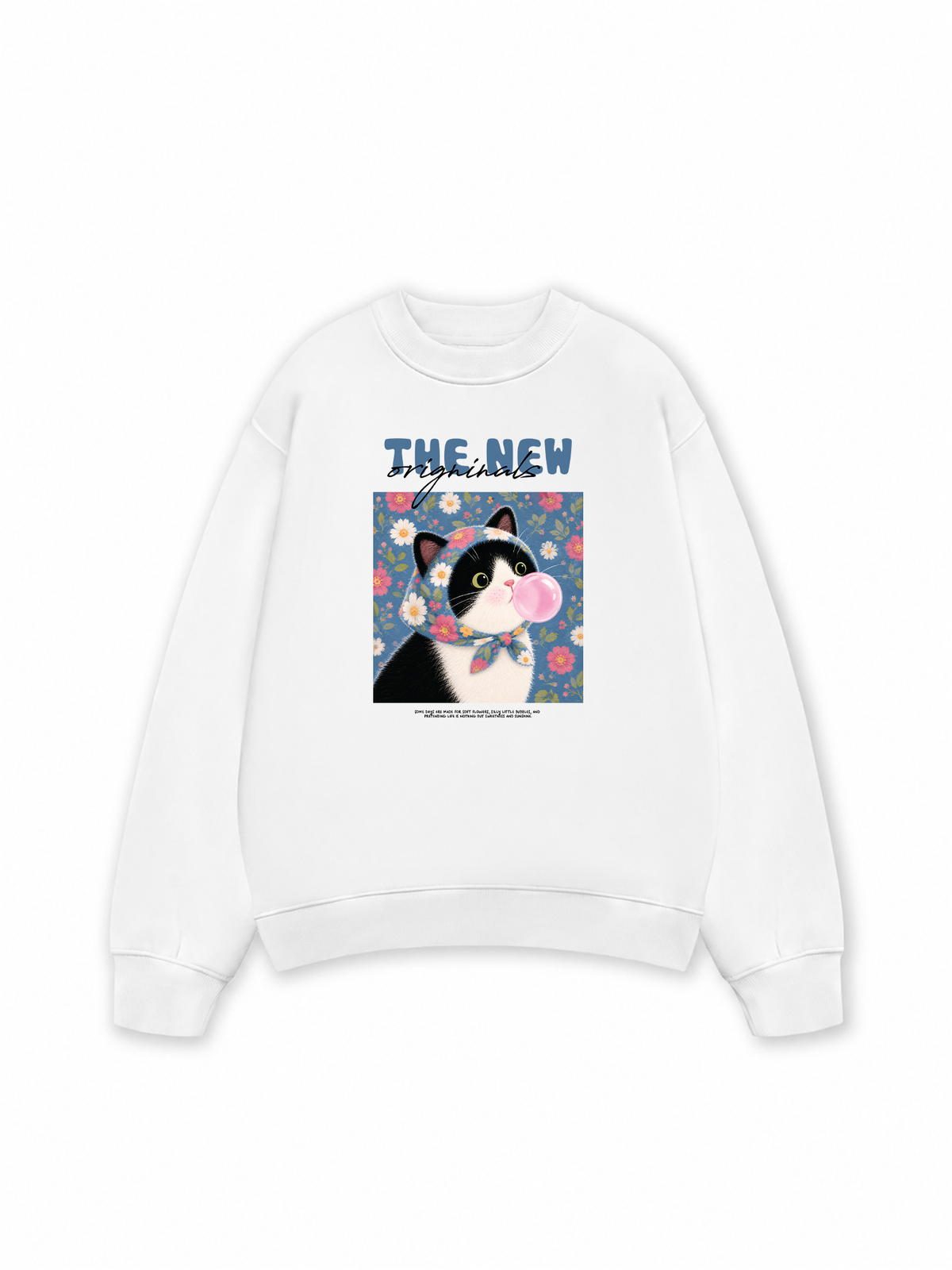 Áo Sweater Nỉ Hai Da Pink Bubble Meow