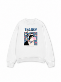 Áo Sweater Nỉ Hai Da Pink Bubble Meow