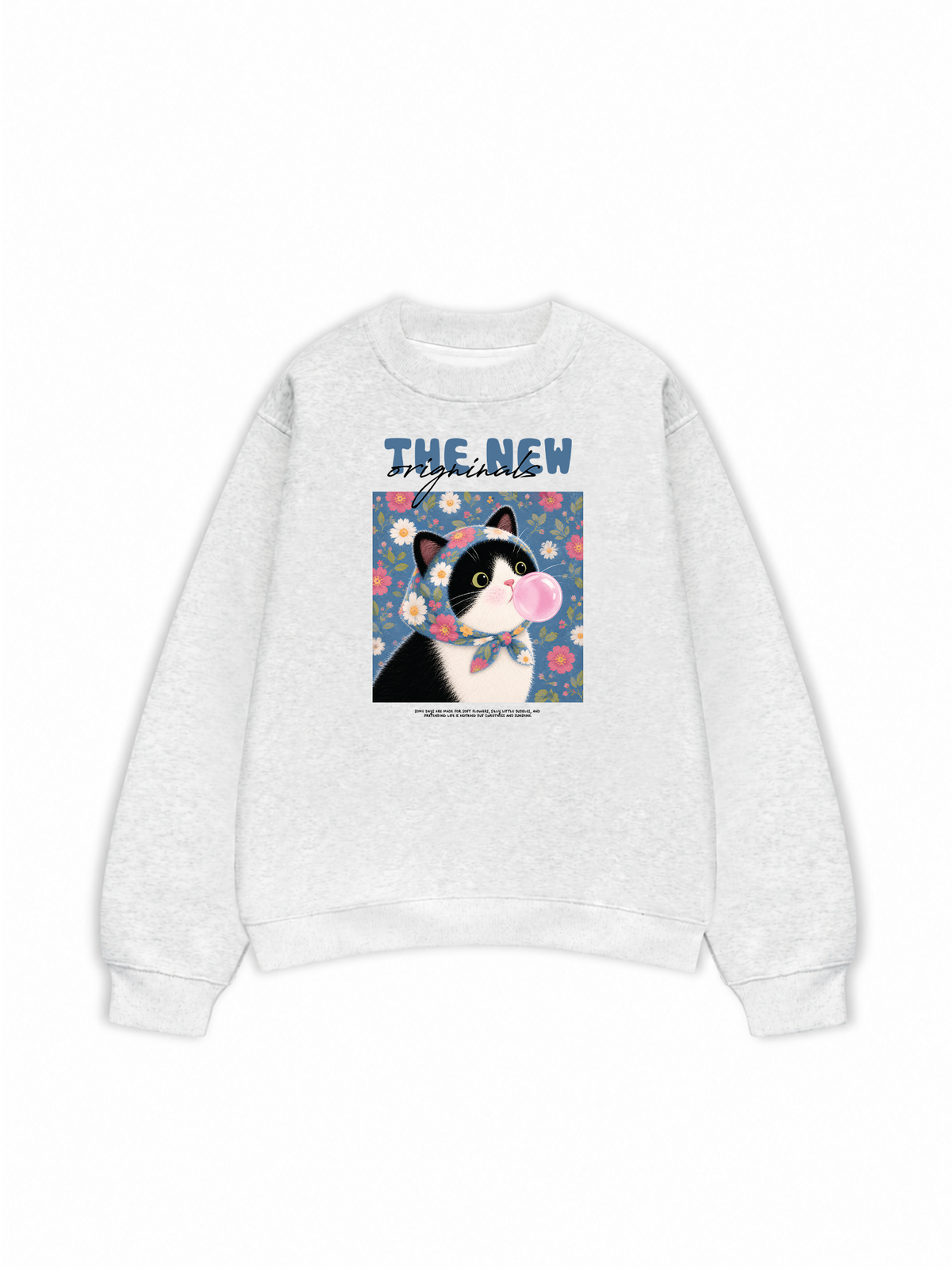 Áo Sweater Nỉ Hai Da Pink Bubble Meow