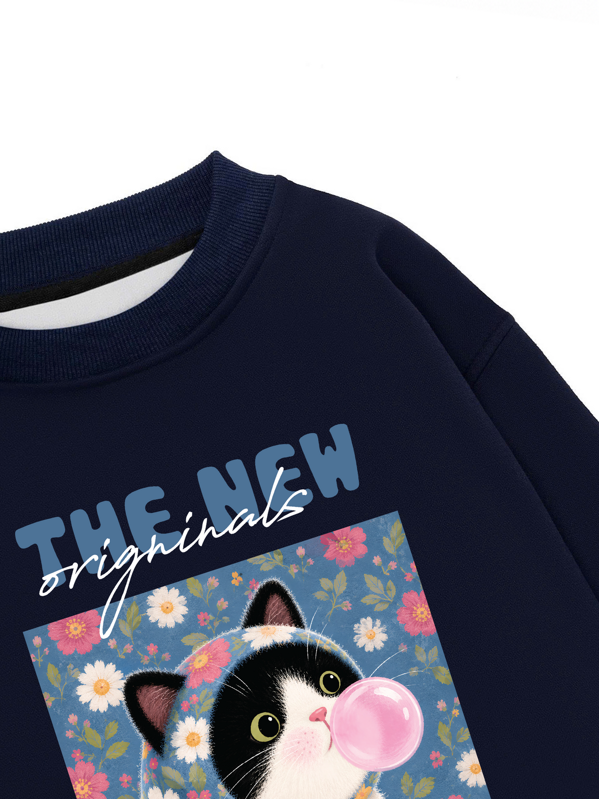 Áo Sweater Nỉ Hai Da Pink Bubble Meow