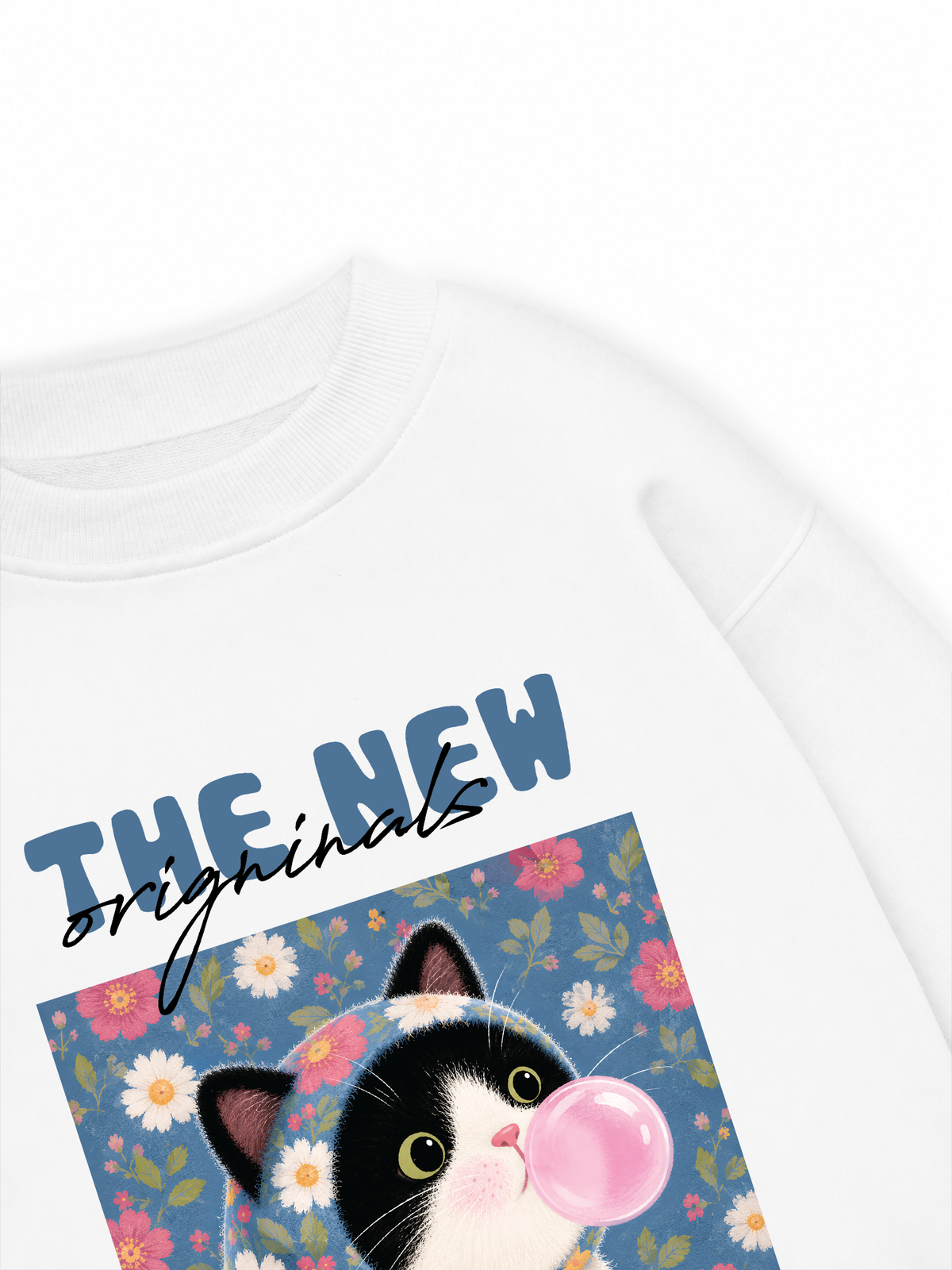 Áo Sweater Nỉ Hai Da Pink Bubble Meow