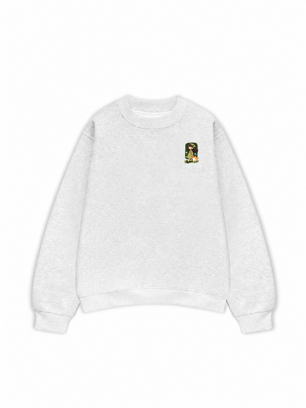 Áo Sweater Nỉ Hai Da Walking With A Cat