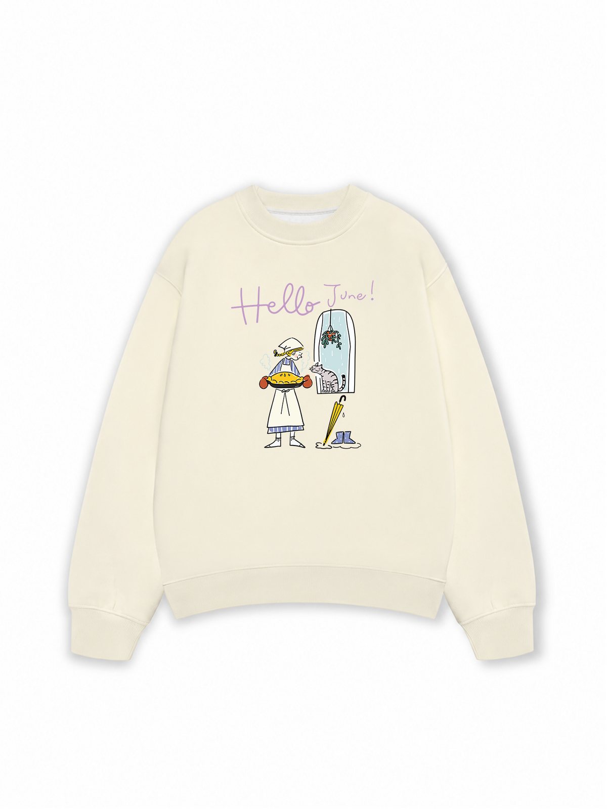 Áo Sweater Nỉ Hai Da Hello June
