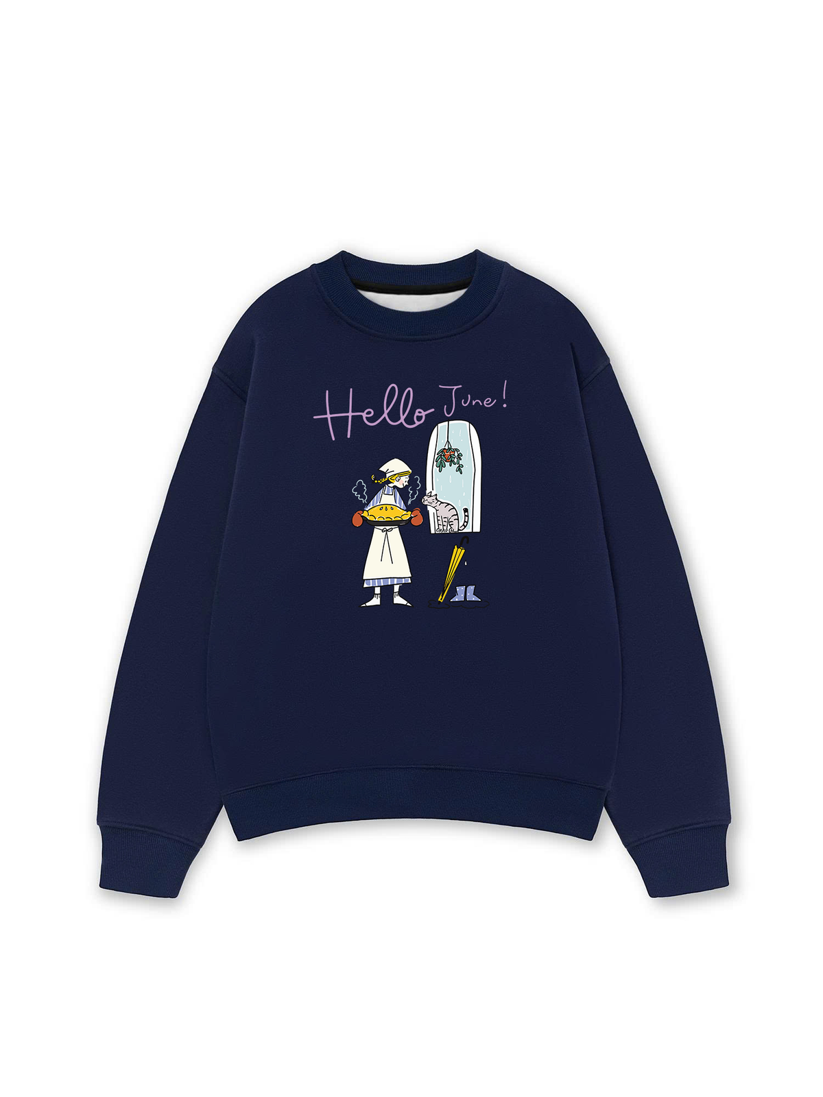 Áo Sweater Nỉ Hai Da Hello June