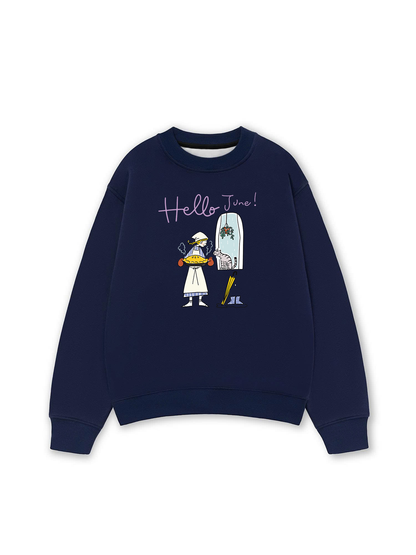 Áo Sweater Nỉ Hai Da Hello June