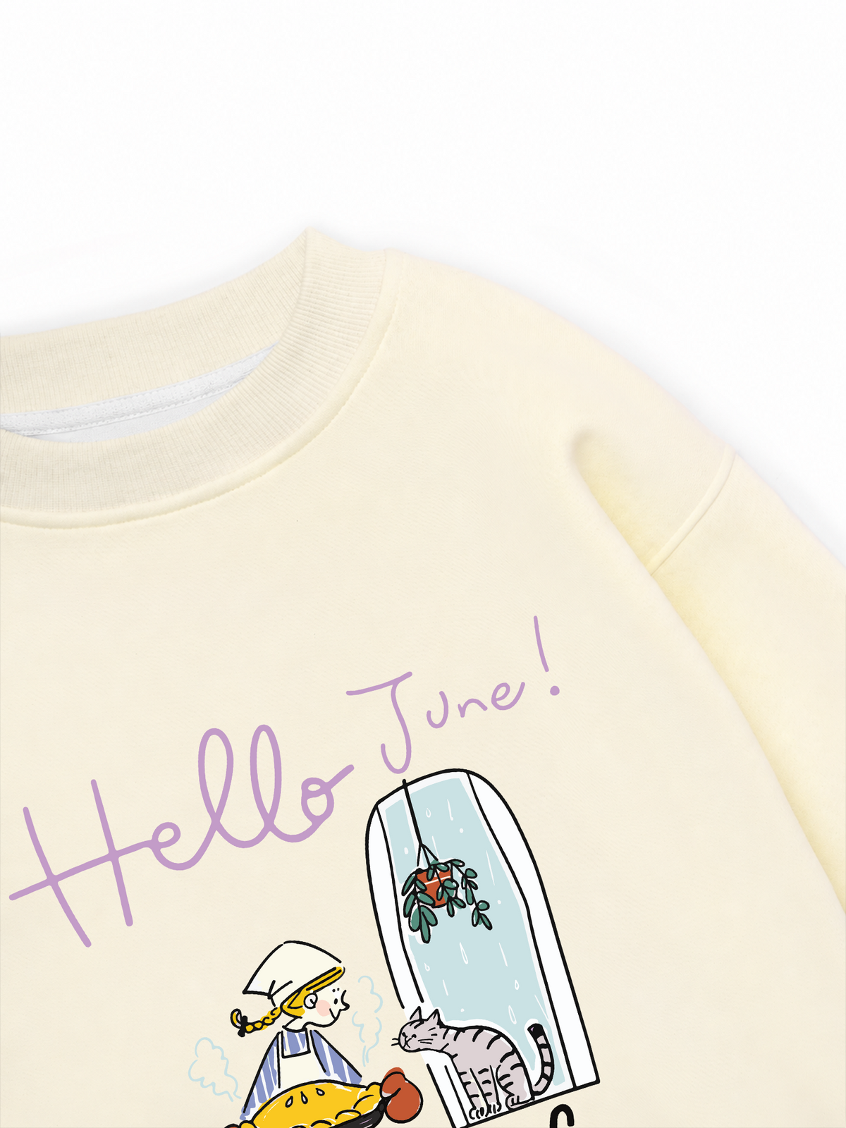Áo Sweater Nỉ Hai Da Hello June