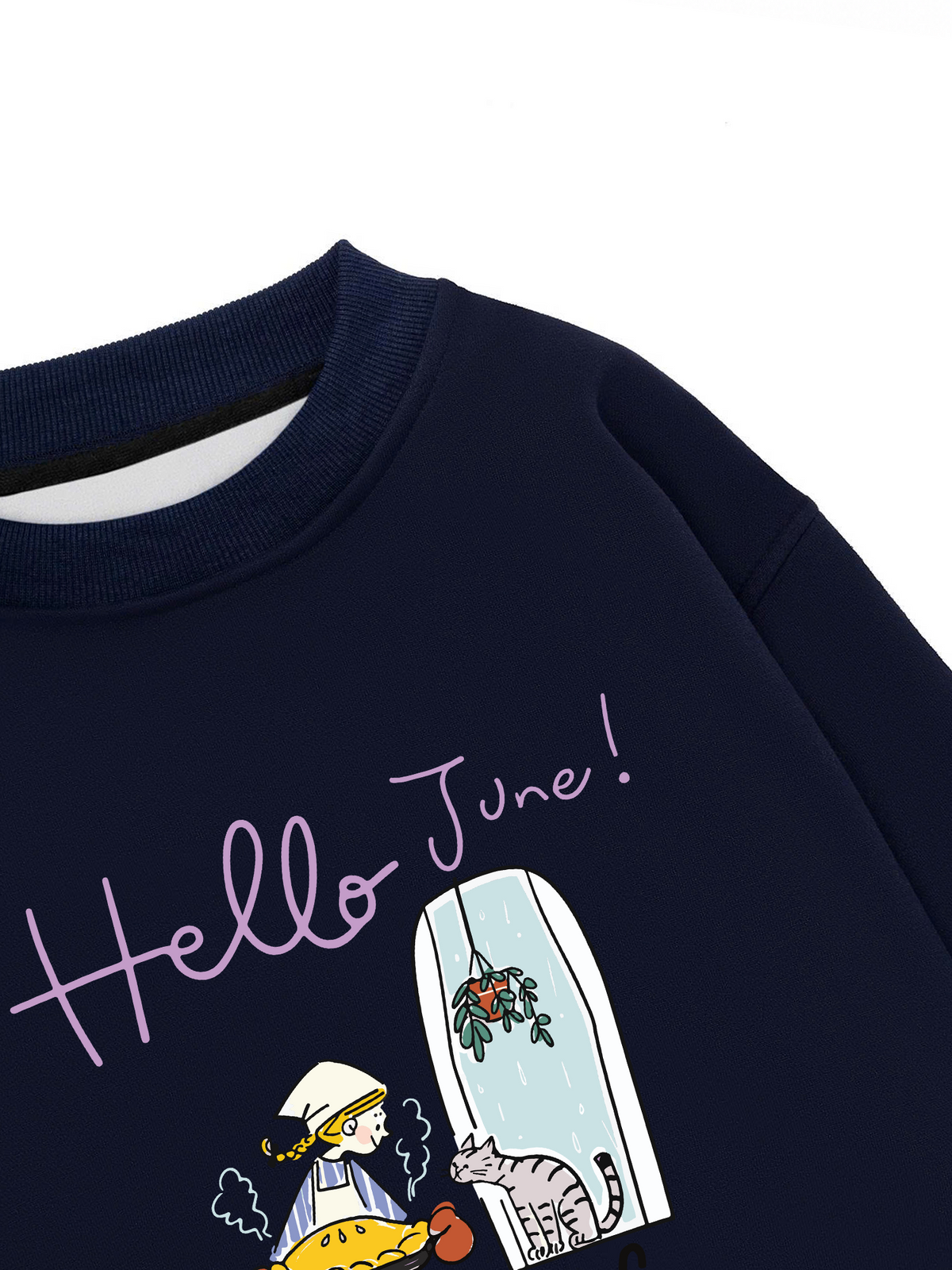Áo Sweater Nỉ Hai Da Hello June