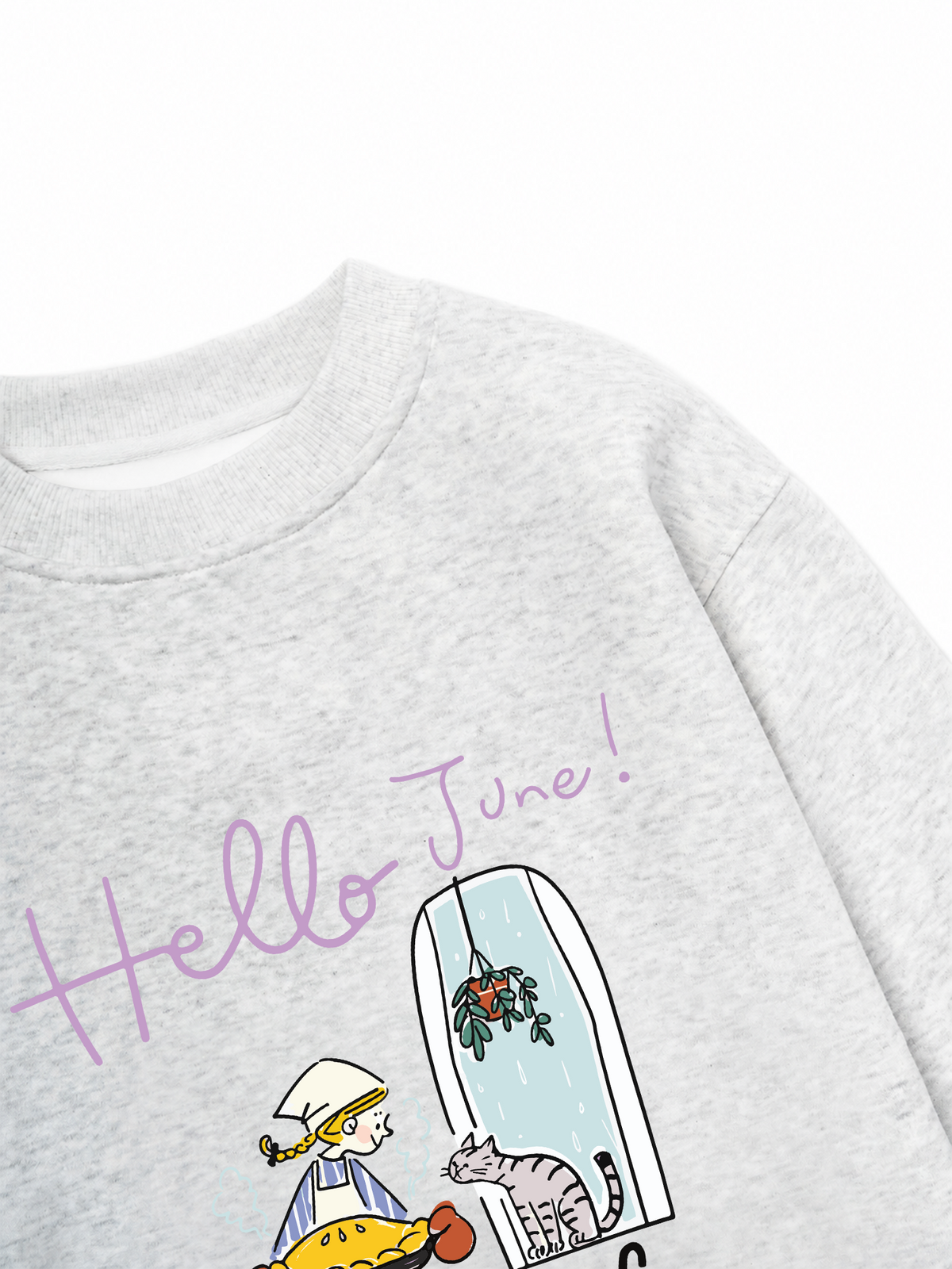Áo Sweater Nỉ Hai Da Hello June
