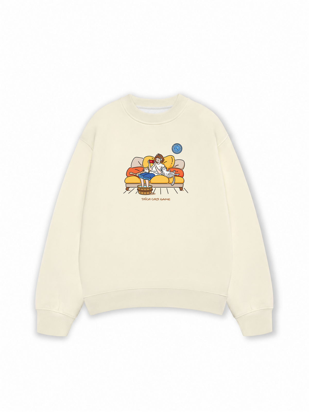 Áo Sweater Nỉ Hai Da Everyday Diary Thích Chơi Game