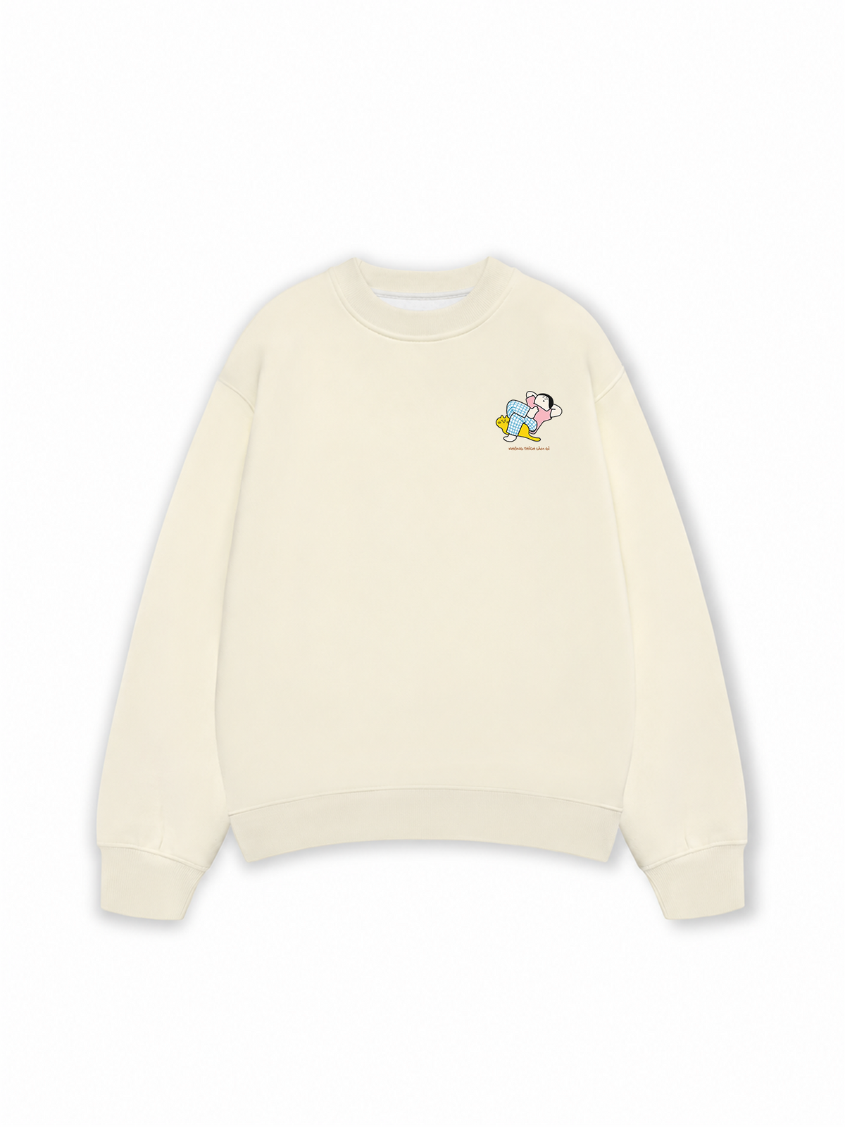 Áo Sweater Nỉ Hai Da Everyday Diary Không Thích Làm Gì