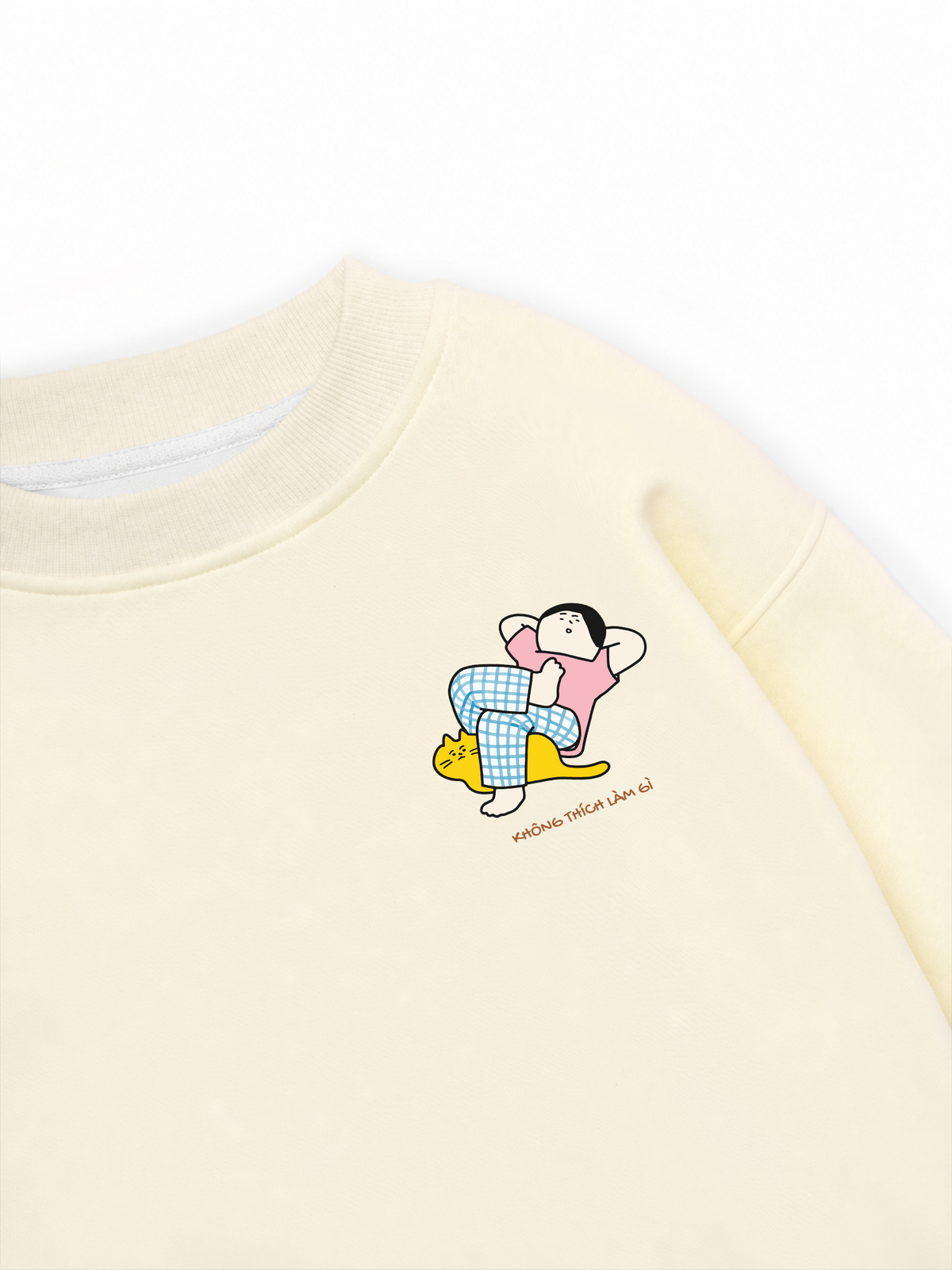 Áo Sweater Nỉ Hai Da Everyday Diary Không Thích Làm Gì