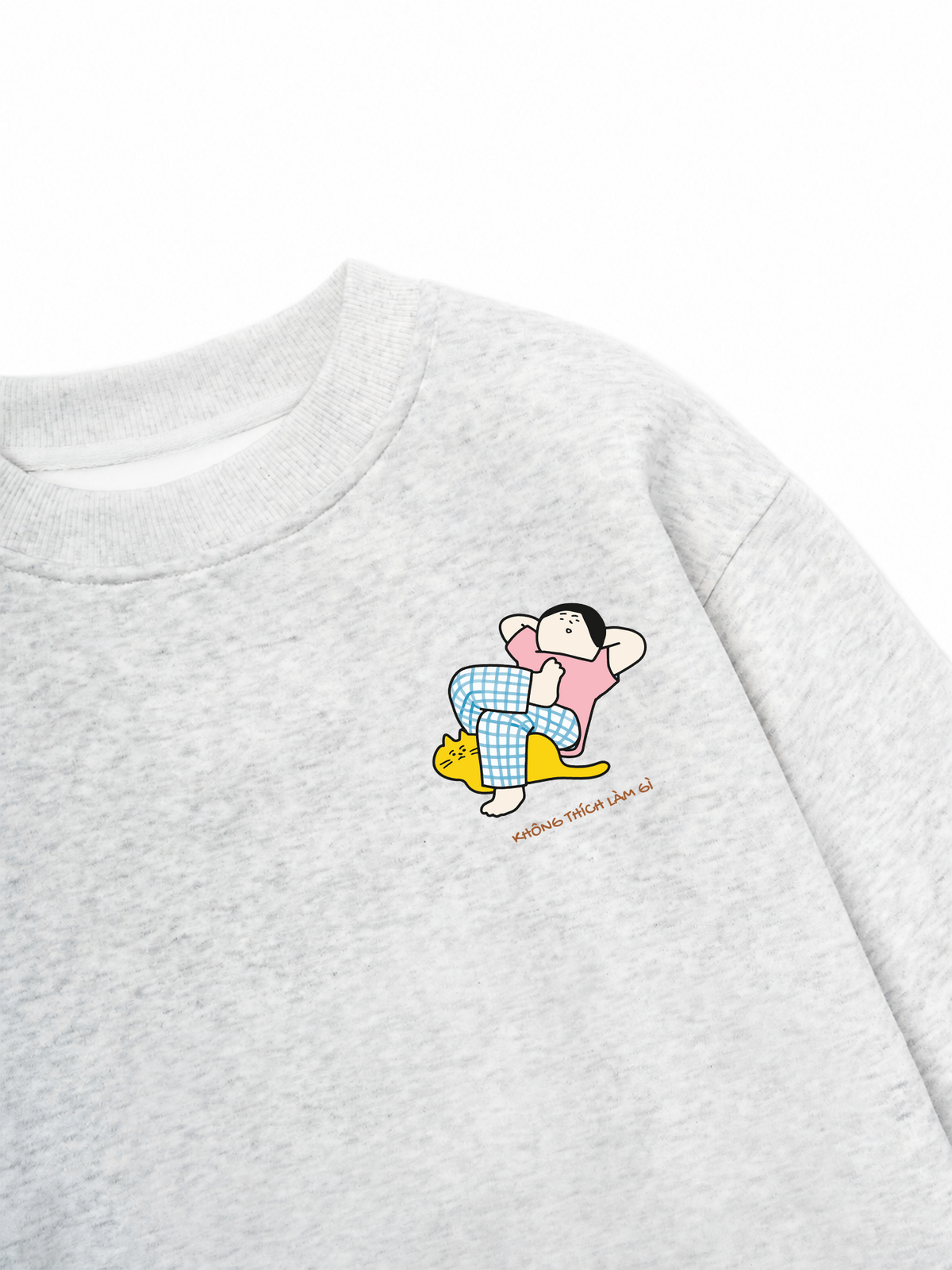 Áo Sweater Nỉ Hai Da Everyday Diary Không Thích Làm Gì
