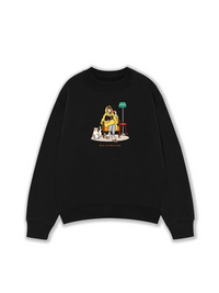 Áo Sweater Nỉ Hai Da Everyday Diary Sách Cà Phê Và Mèo