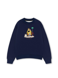 Áo Sweater Nỉ Hai Da Everyday Diary Sách Cà Phê Và Mèo