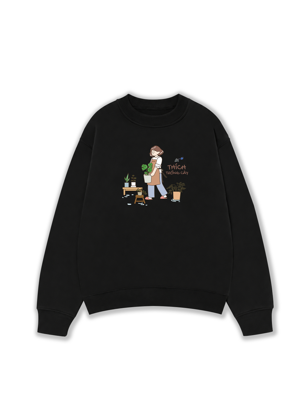 Áo Sweater Nỉ Hai Da Thích Trồng Cây