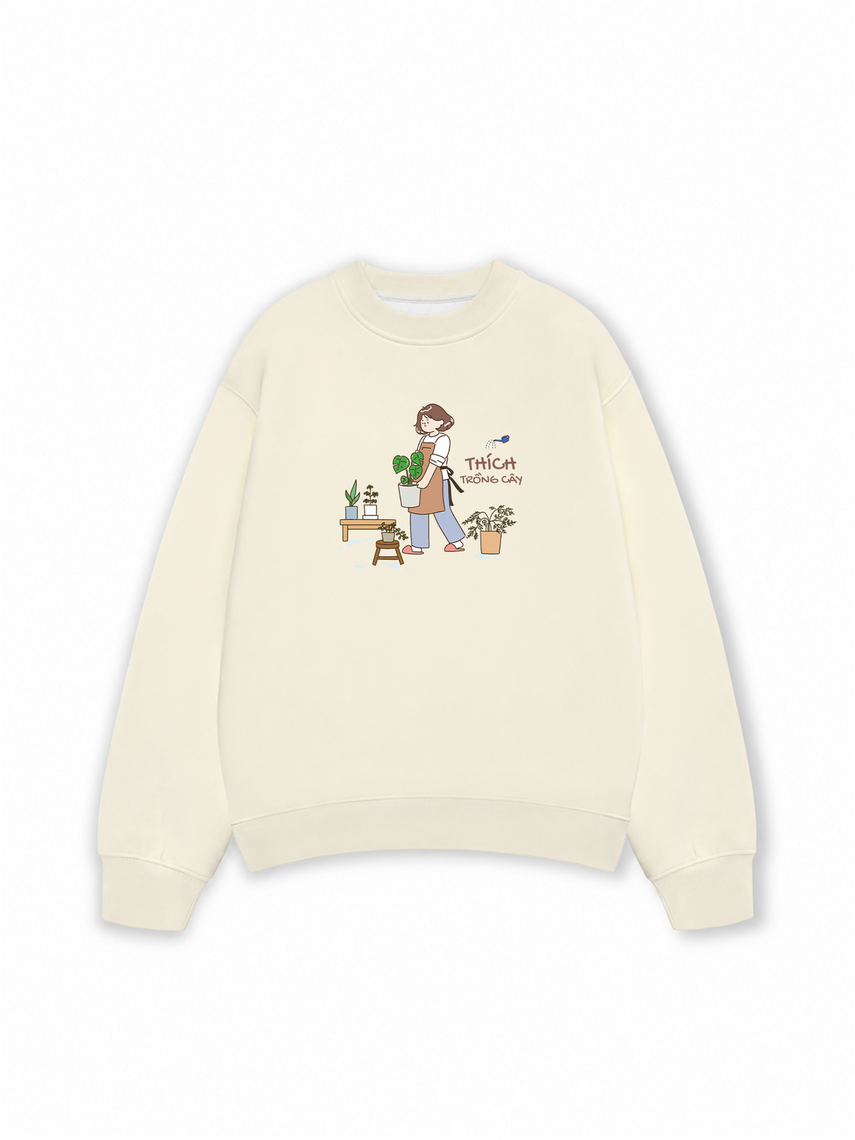 Áo Sweater Nỉ Hai Da Thích Trồng Cây