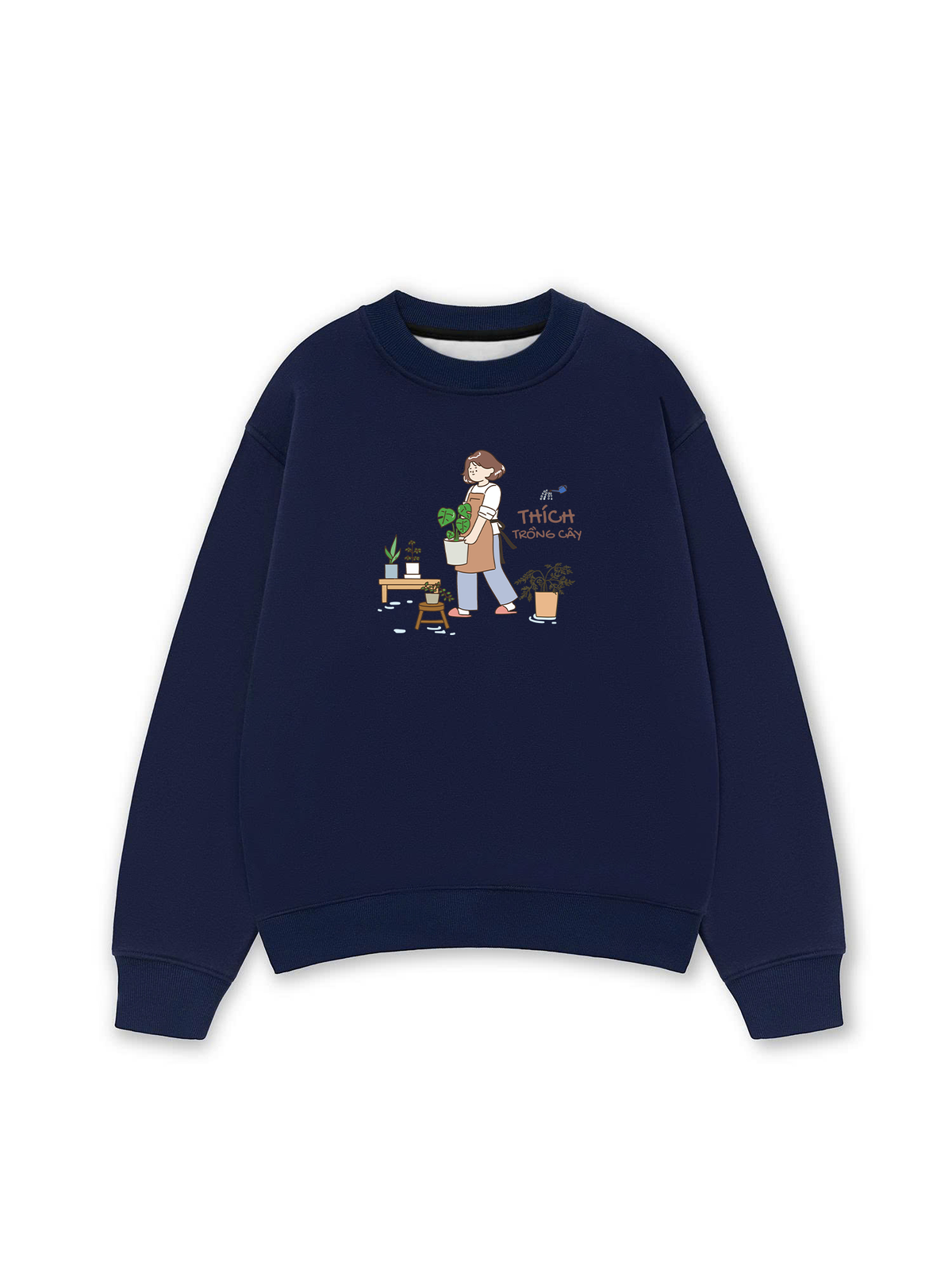 Áo Sweater Nỉ Hai Da Thích Trồng Cây