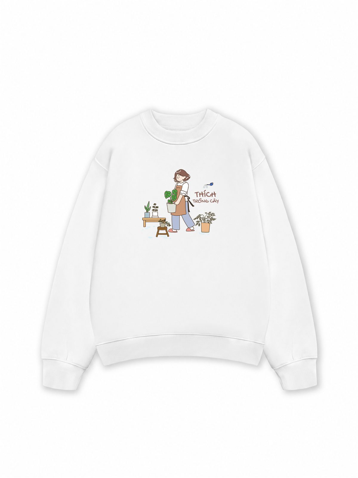 Áo Sweater Nỉ Hai Da Thích Trồng Cây