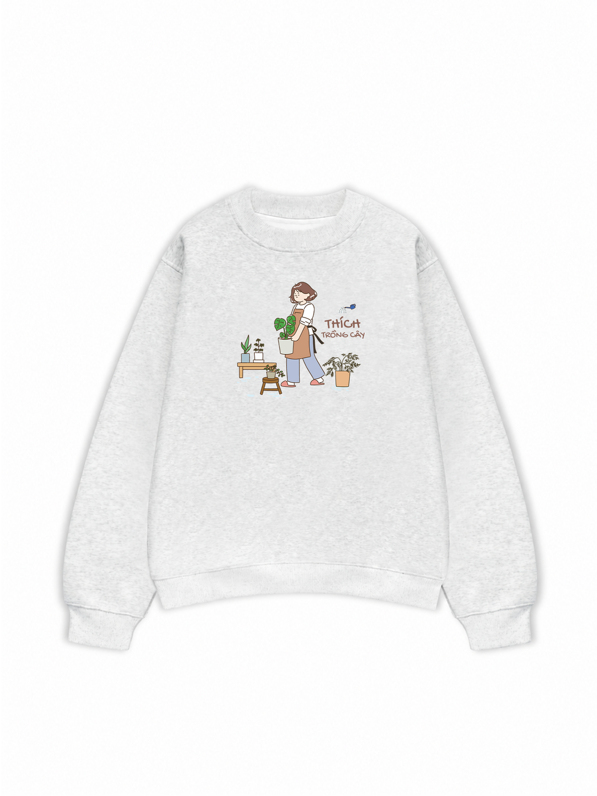 Áo Sweater Nỉ Hai Da Thích Trồng Cây