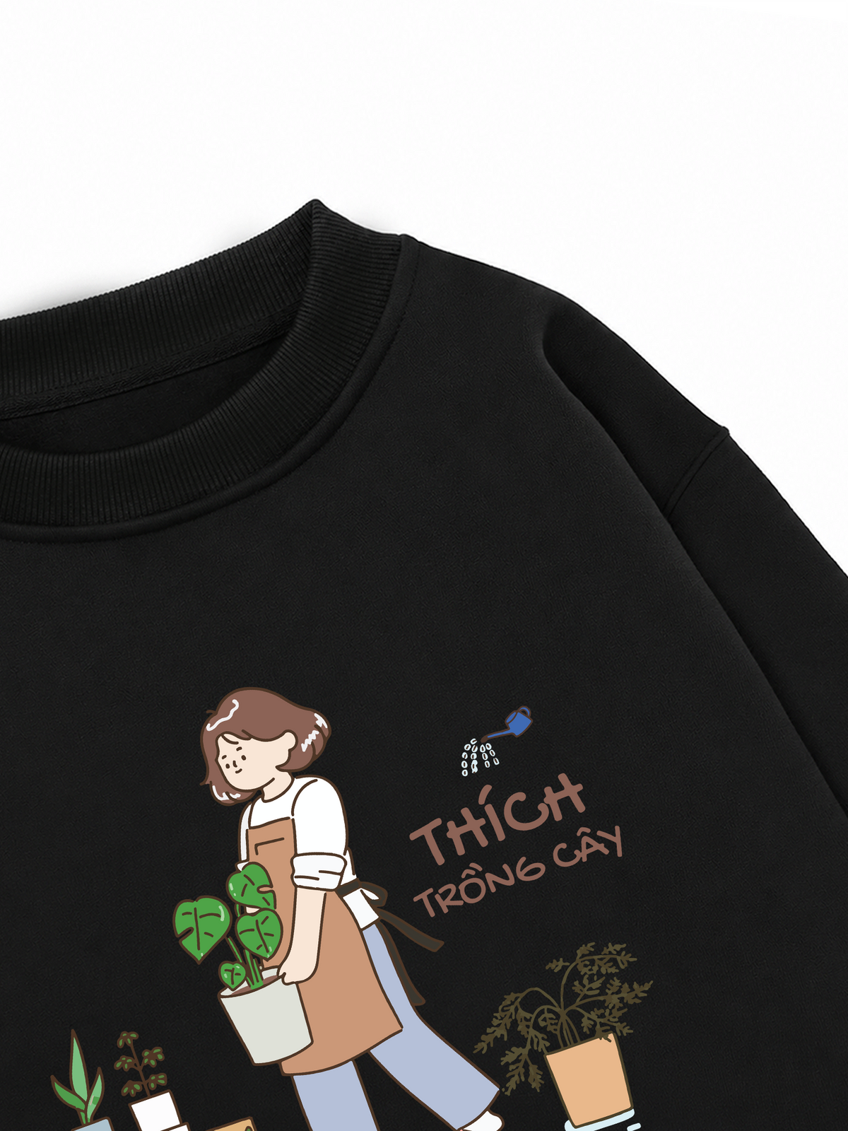 Áo Sweater Nỉ Hai Da Thích Trồng Cây