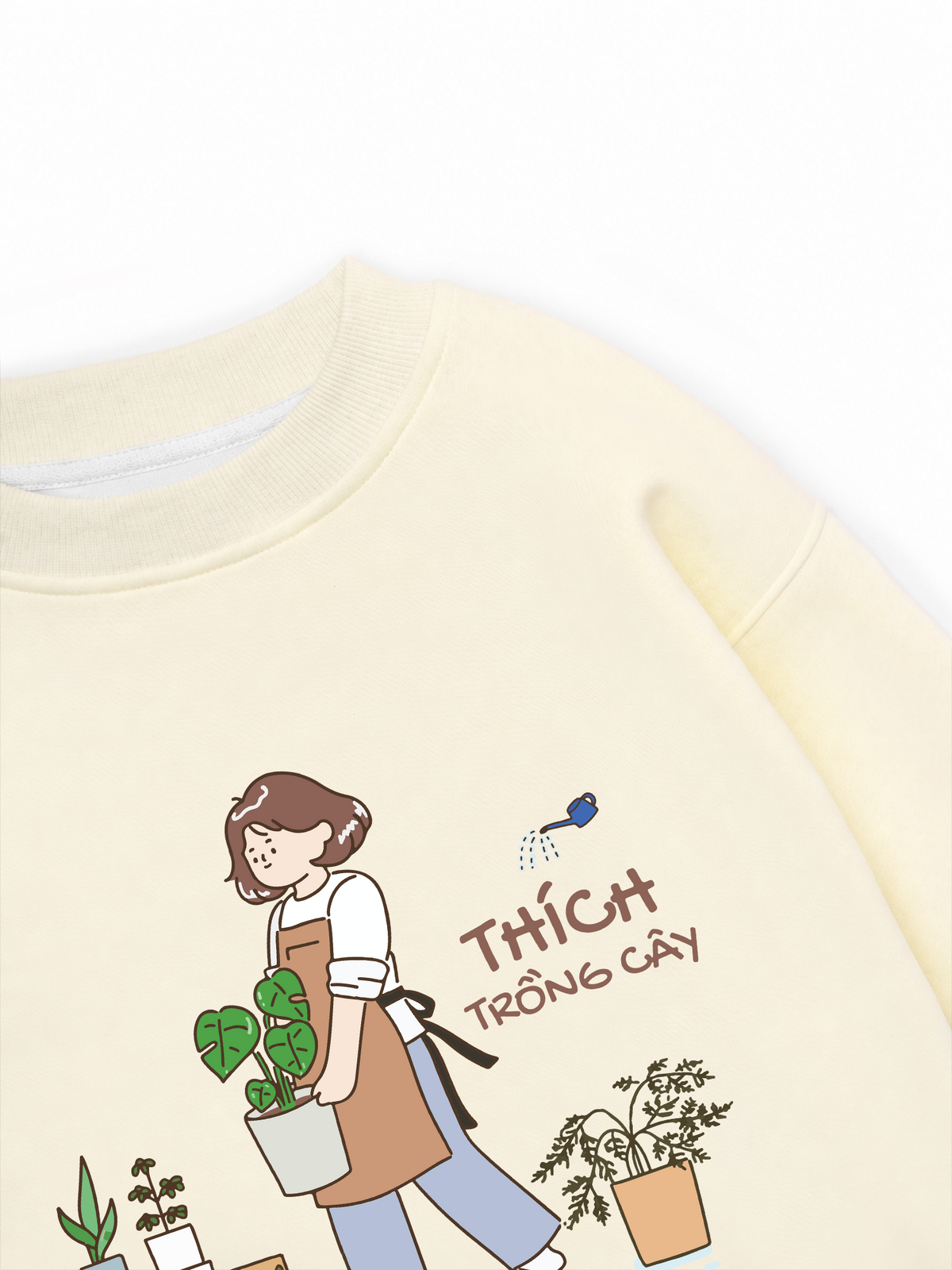Áo Sweater Nỉ Hai Da Thích Trồng Cây